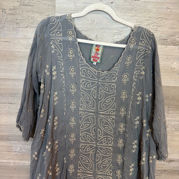 Johnny Was Charcoal Embroidered Blouse - Picture 6 of 7